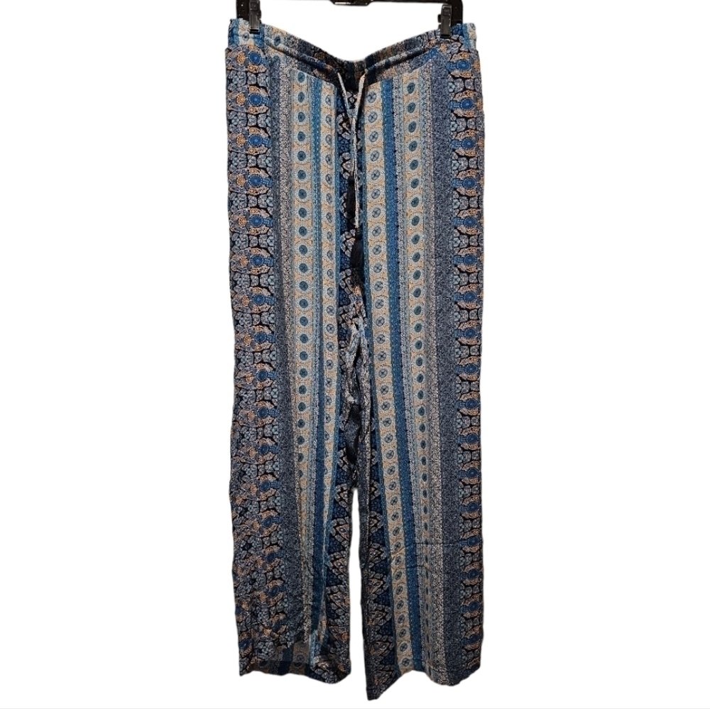 Knox Rose Boho Printed Wide Leg Pants Sz XL